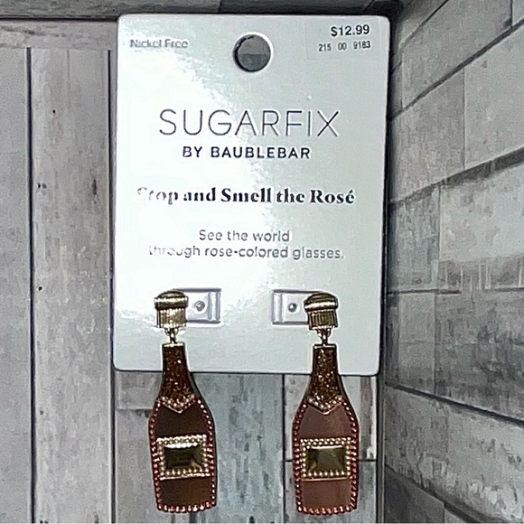 Sugarfix by Baublebar Rosรฉ Novelty Champagne Bottle Earrings - Picture 3 of 4